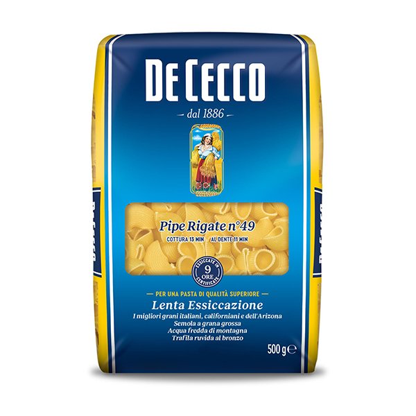 Pasta Dececco Pipe Rigate Gr500
