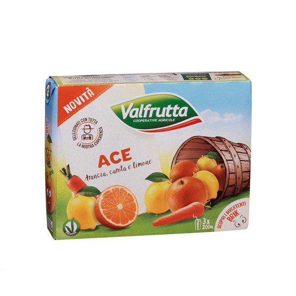 Succhi Ace Valfrutta 3x200 Ml Brik