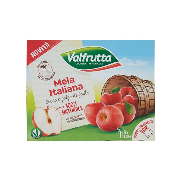 Succhi Mela Valfrutta 3x200 Ml Brik