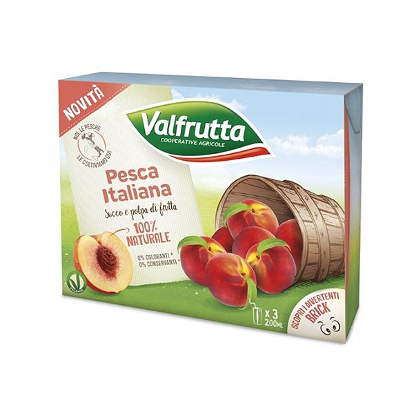 Succhi Pesca Valfrutta 3x200 Ml Brik